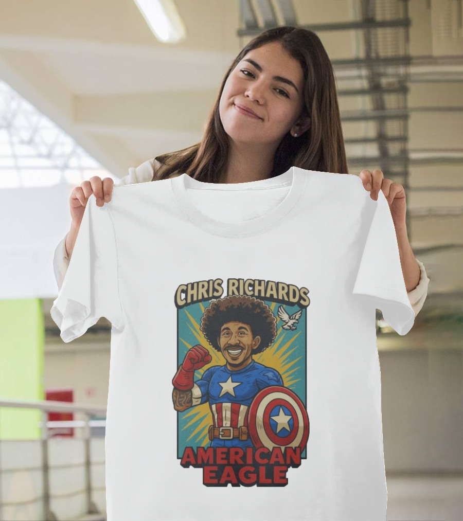 Chris Richards American Eagle Captain Star Shield Superhero T-Shirt