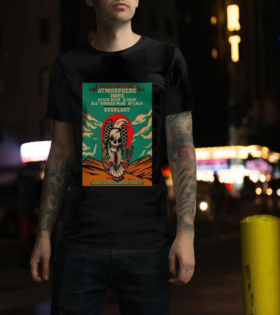 Atmosphere Friends Colorado 2026 Red Rocks Amphitheatre Morrison Concert Slick Rick Everlast 30h13 T-Shirt