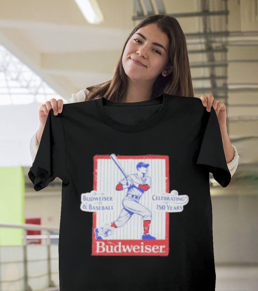 Budweiser Baseball Celebrating 150 Years Vintage Iconic Batter T-Shirt