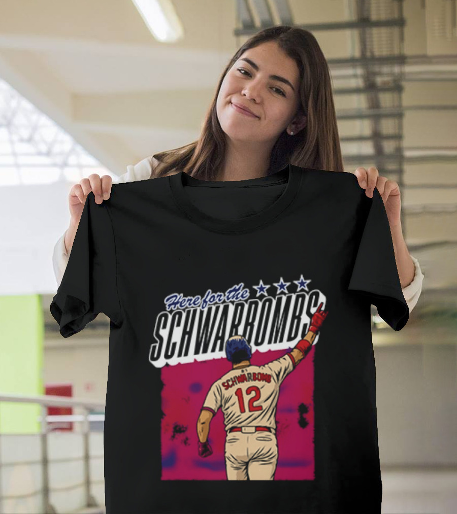 Here For The Schwarbombs Kyle Schwarber 12 Baseball T-Shirt