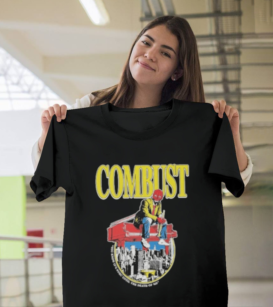 Combust Brooklyn Music Hall Of Williamsburg May 15 2026 Iconic Cityscape And Surreal Red Face T-Shirt