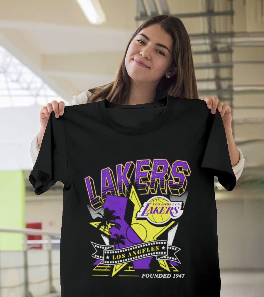 Los Angeles Lakers Founded 1947 NBA Team California Map T-Shirt