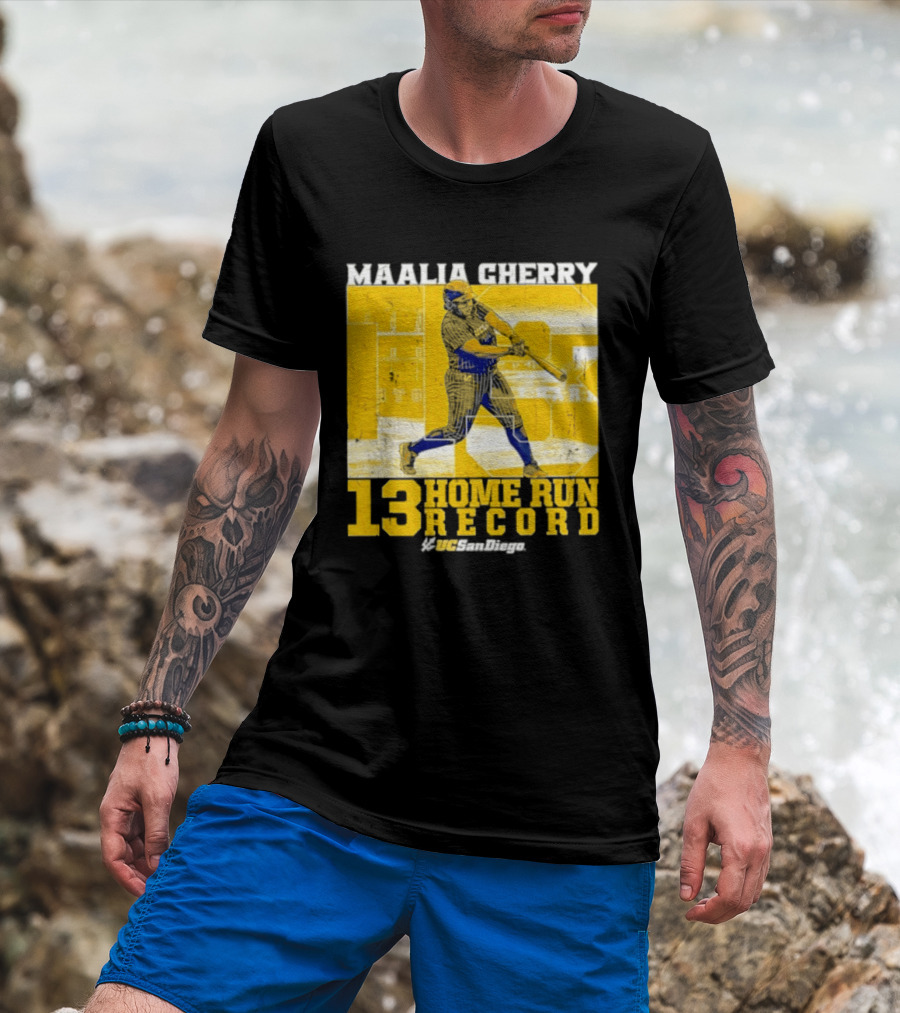Maalia Cherry UC San Diego 13 Home Run Record T-Shirt