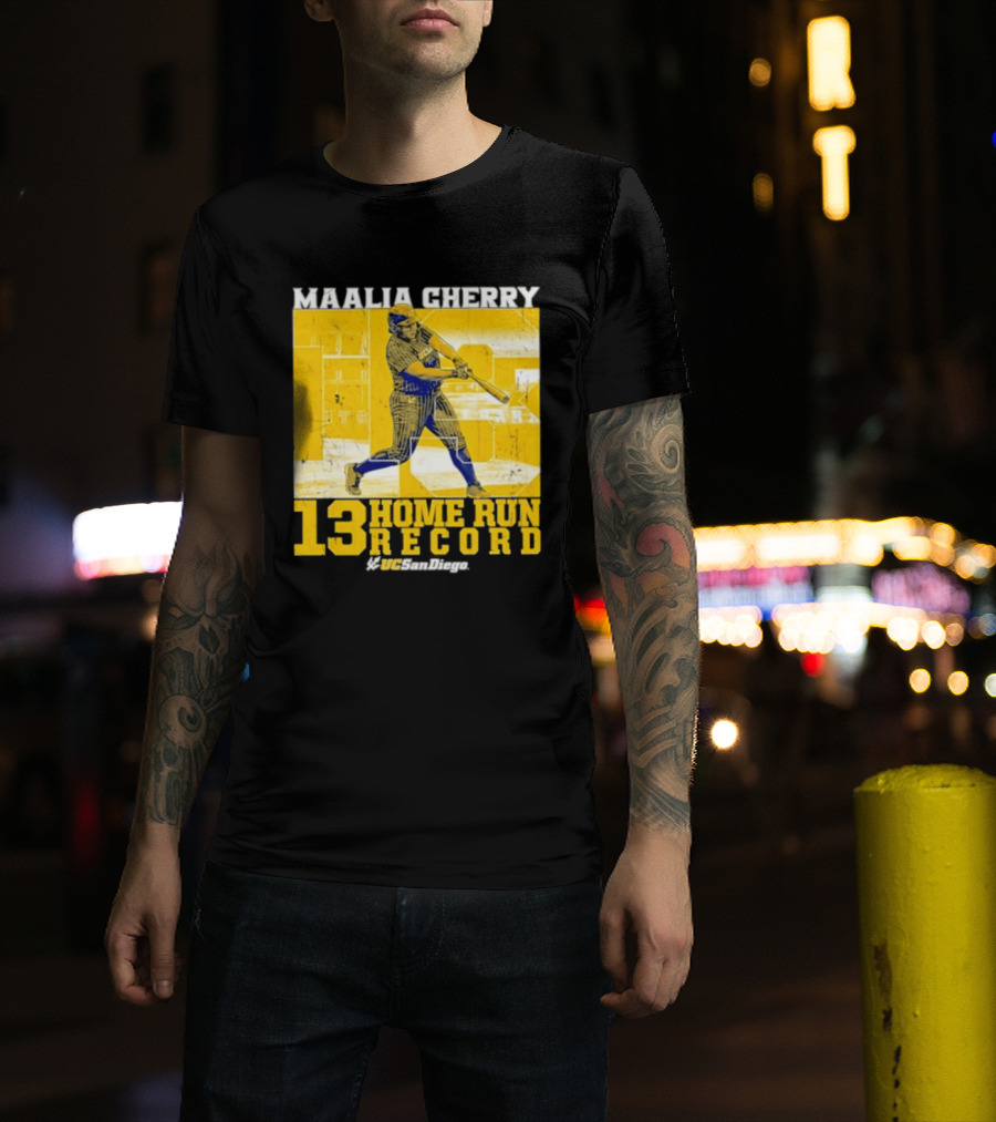 Maalia Cherry UC San Diego 13 Home Run Record T-Shirt