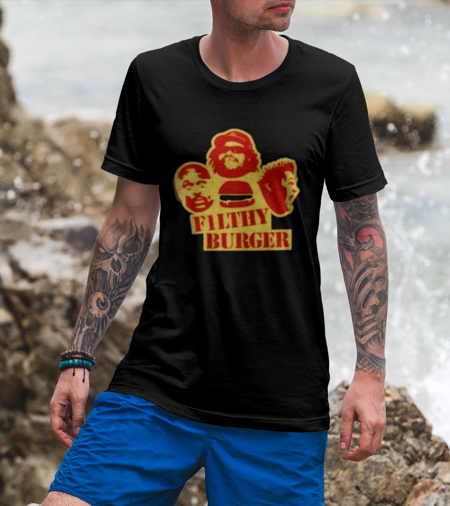 Filthy Burger Faces Iconic Humorous Expression Trio T-Shirt