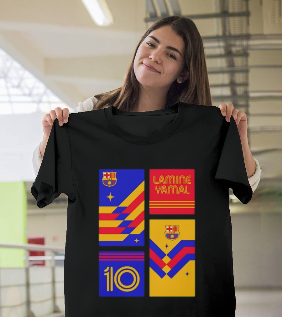 FC Barcelona Lamine Yamal 10 Vibes With Team Colors And Crest T-Shirt