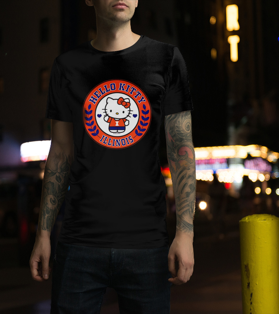 Hello Kitty Illinois I Fighting Illini T-Shirt