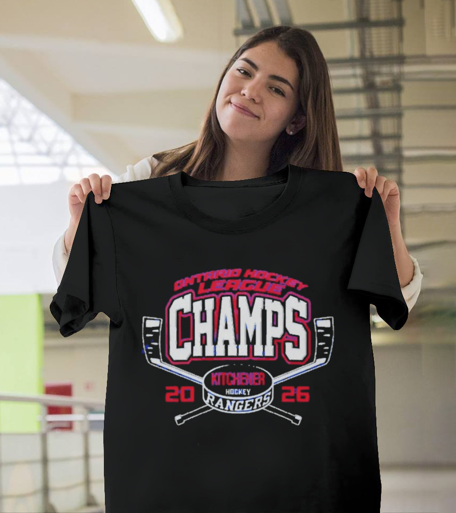 Ontario Hockey League Champs 2026 Kitchener Rangers Cross Sticks T-Shirt