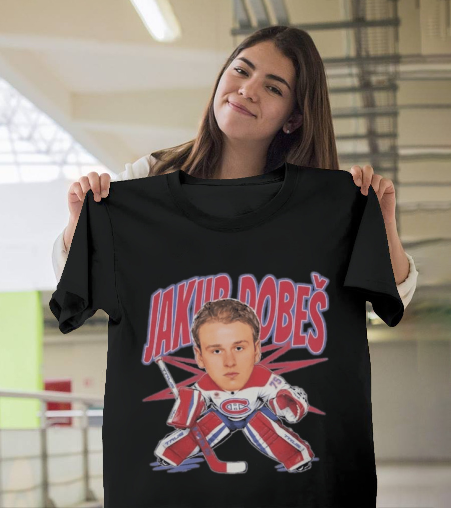 Jakub Dobeš Hockey Montreal Canadiens Goalie Caricature T-Shirt