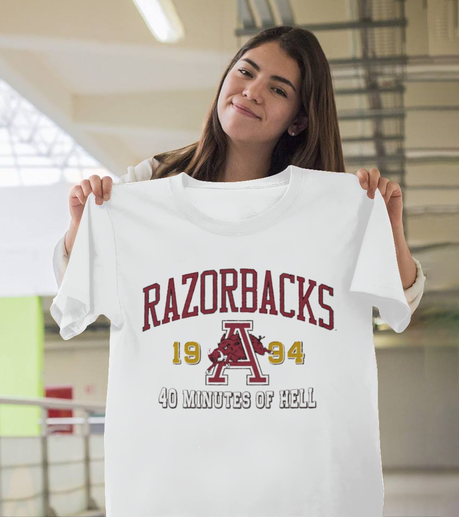 Razorbacks 1994 40 Minutes Of Hell Basketball T-Shirt