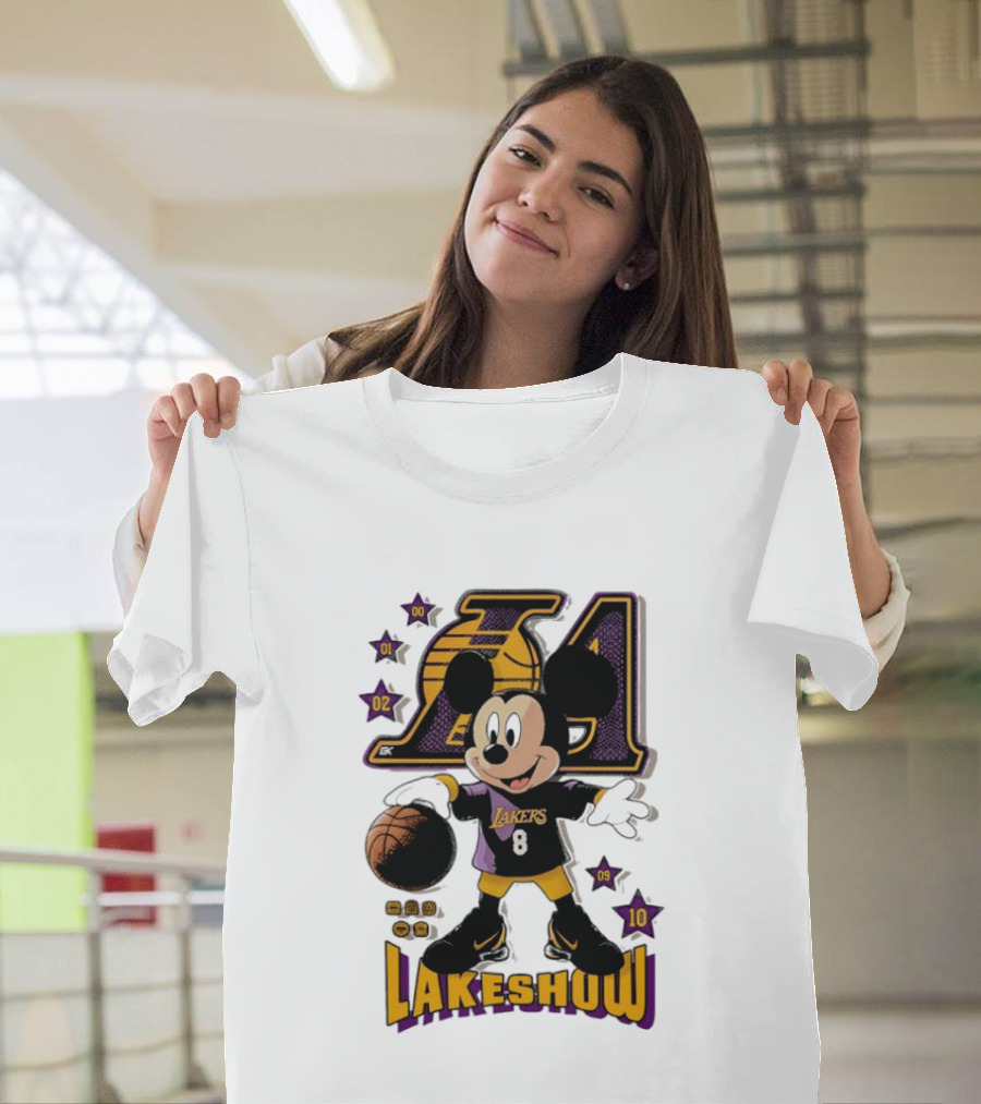 Mickey Mouse Lakers LA Basketball Lakeshow T-Shirt