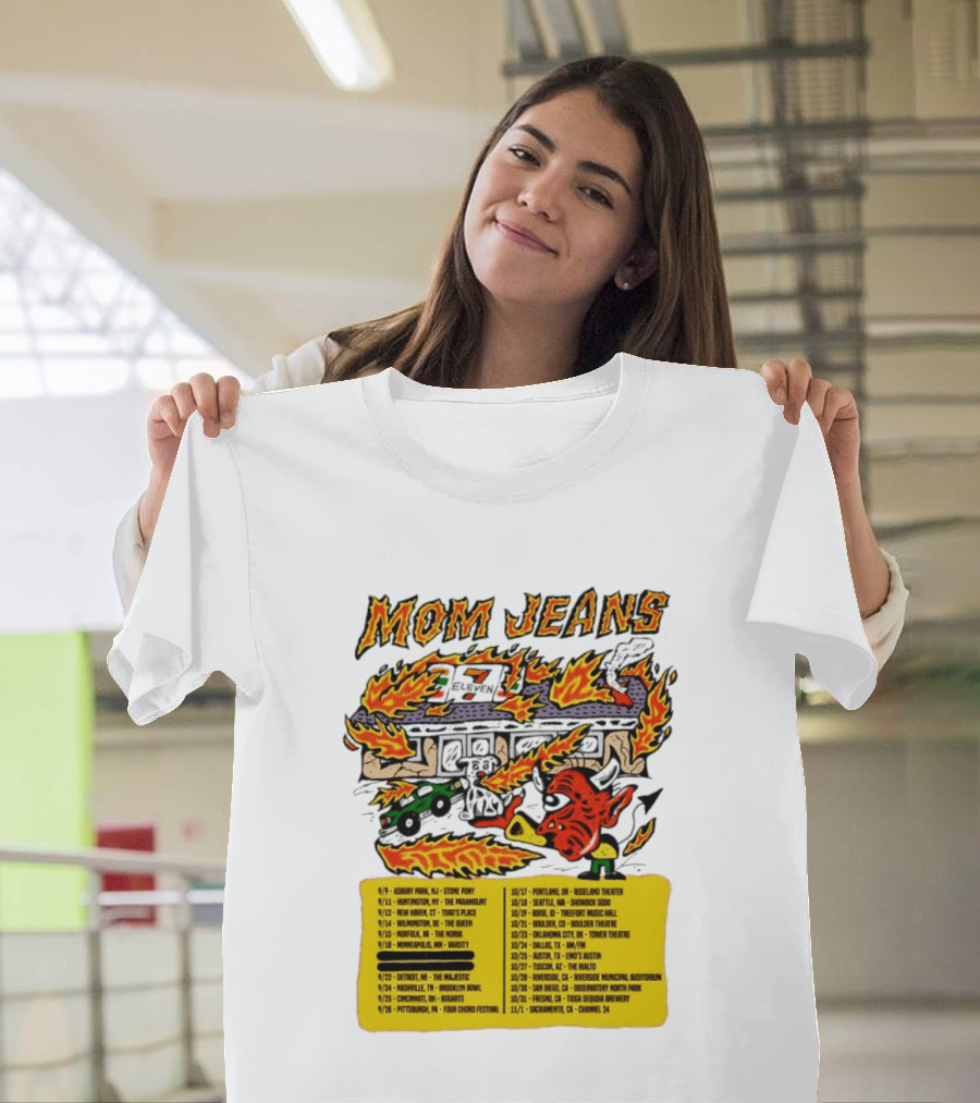 Mom Jeans Fire House Tour Dates With Dog And Devil T-Shirt