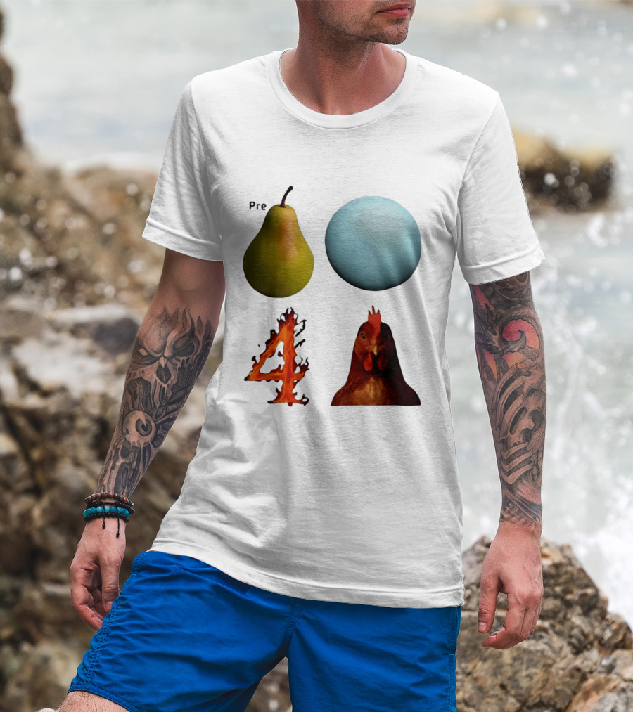 Prepare Pear Sphere Flame 4 Chicken T-Shirt