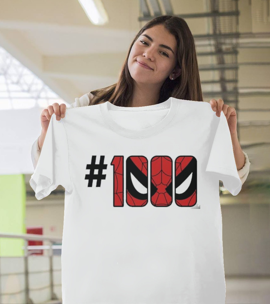 #1000 Spider Man Mask Red Web T-Shirt