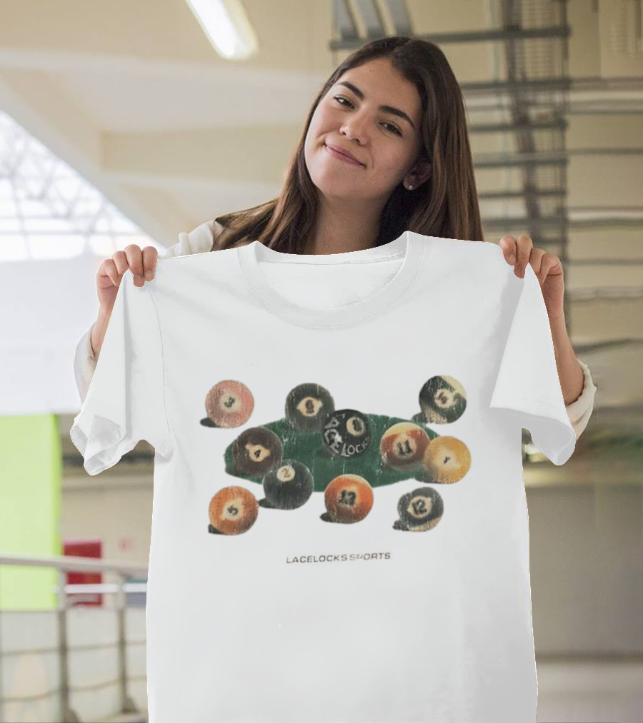 Lacelocks Sports Distressed Numbered Billiard Pool Balls T-Shirt