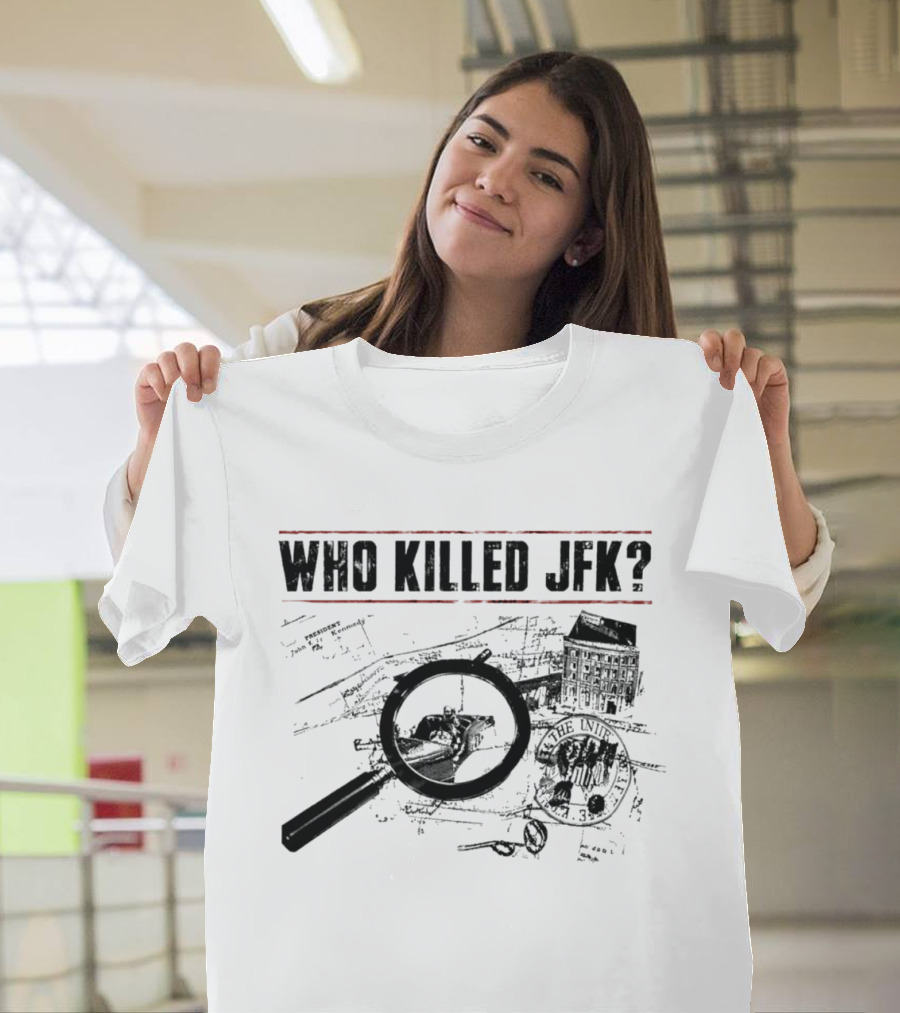 Who Killed JFK Investigation Files Magnifying Glass Blueprint T-Shirt