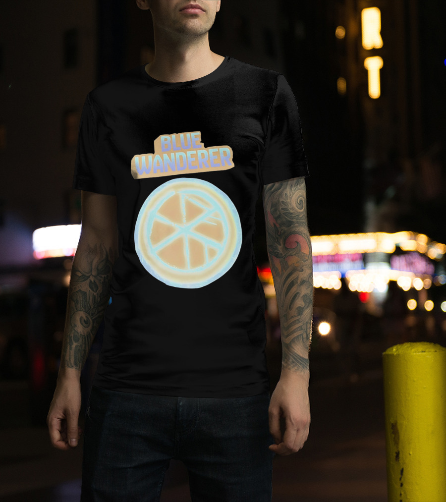 Blue Wanderer Basketball Neon Glow Circle T-Shirt