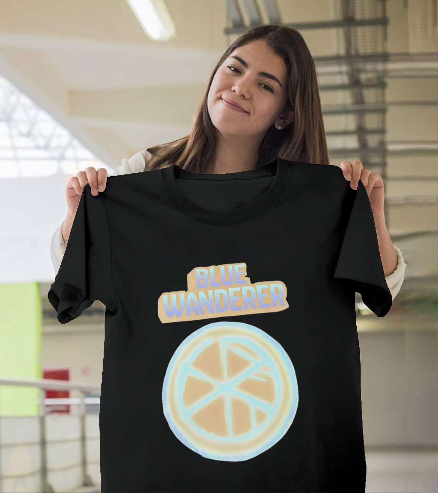 Blue Wanderer Basketball Neon Glow Circle T-Shirt
