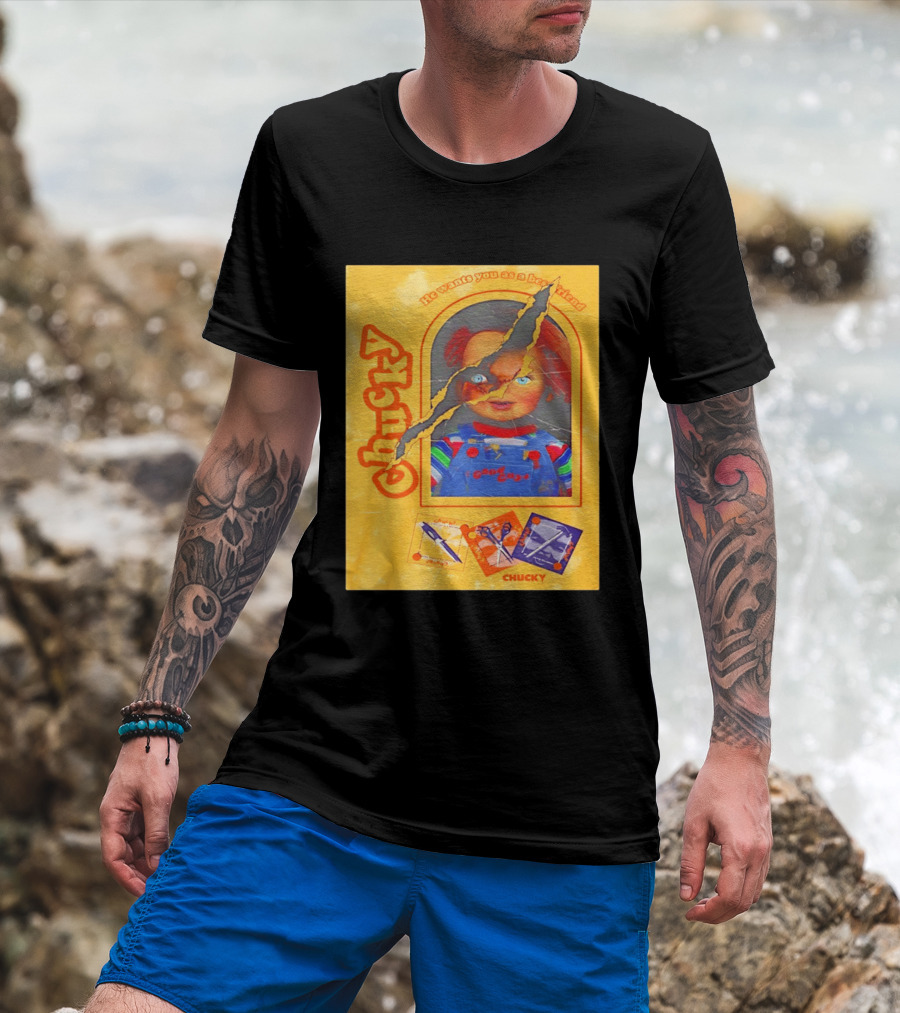 Chucky He Wants You As A Best Friend Good Guys Doll Box T-Shirt