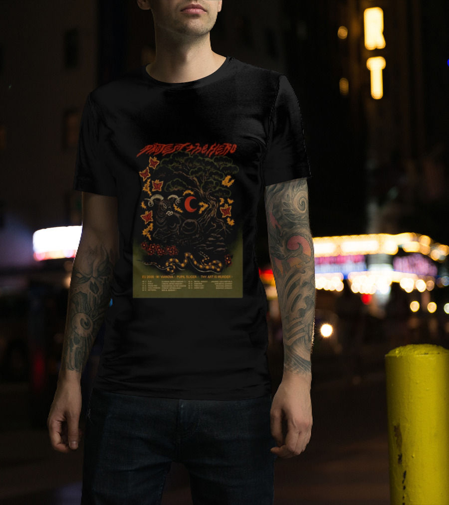 Protest The Hero EU 2026 Tour Vanaova Pupil Slicer Thy Art Is Murder Butterfly Tree Goat Snake T-Shirt