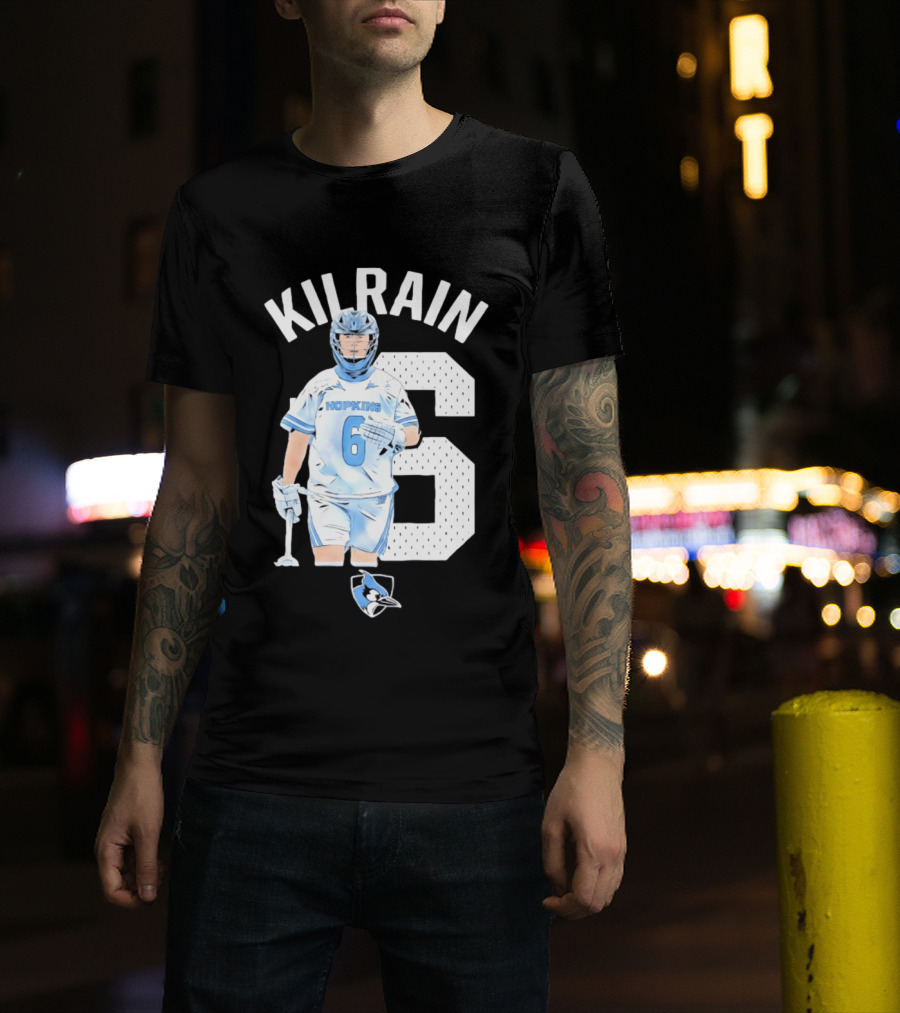 Kilrain 6 Hopkins Lacrosse Player With Blue Jay T-Shirt