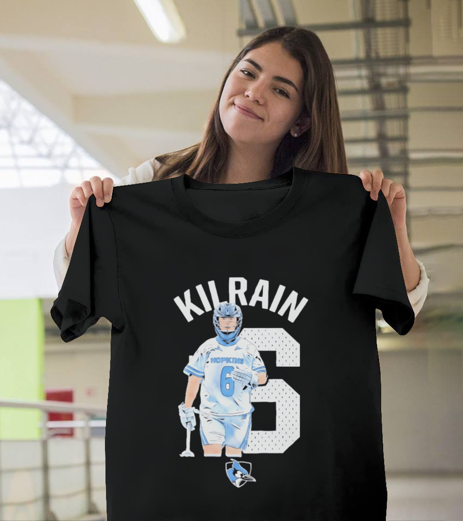 Kilrain 6 Hopkins Lacrosse Player With Blue Jay T-Shirt