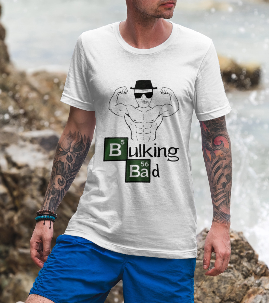 Bulking Bad Walter White Muscular Gym Periodic Table T-Shirt