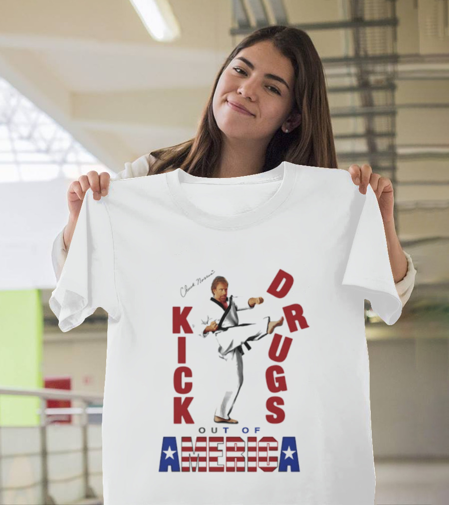 Chuck Norris Kick Drugs Out Of America T-Shirt