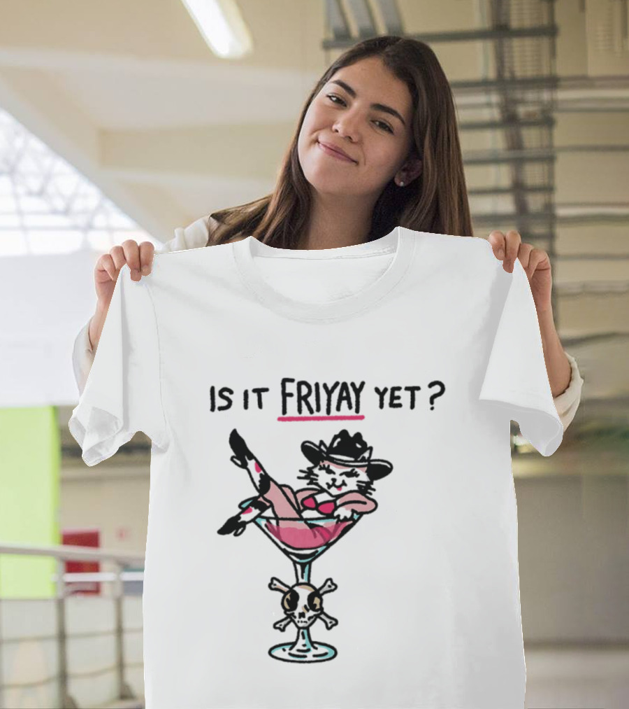 Is It Friyay Yet Cowboy Catwoman Cartoon T-Shirt