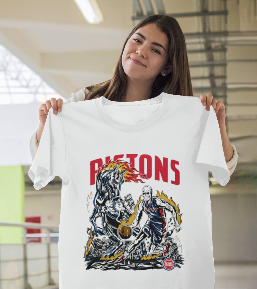 Pistons Warren Lotas 2026 Basketball Flames T-Shirt