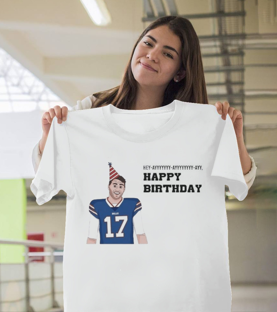 Happy 30th Birthday Josh Allen 17 Bills T-Shirt