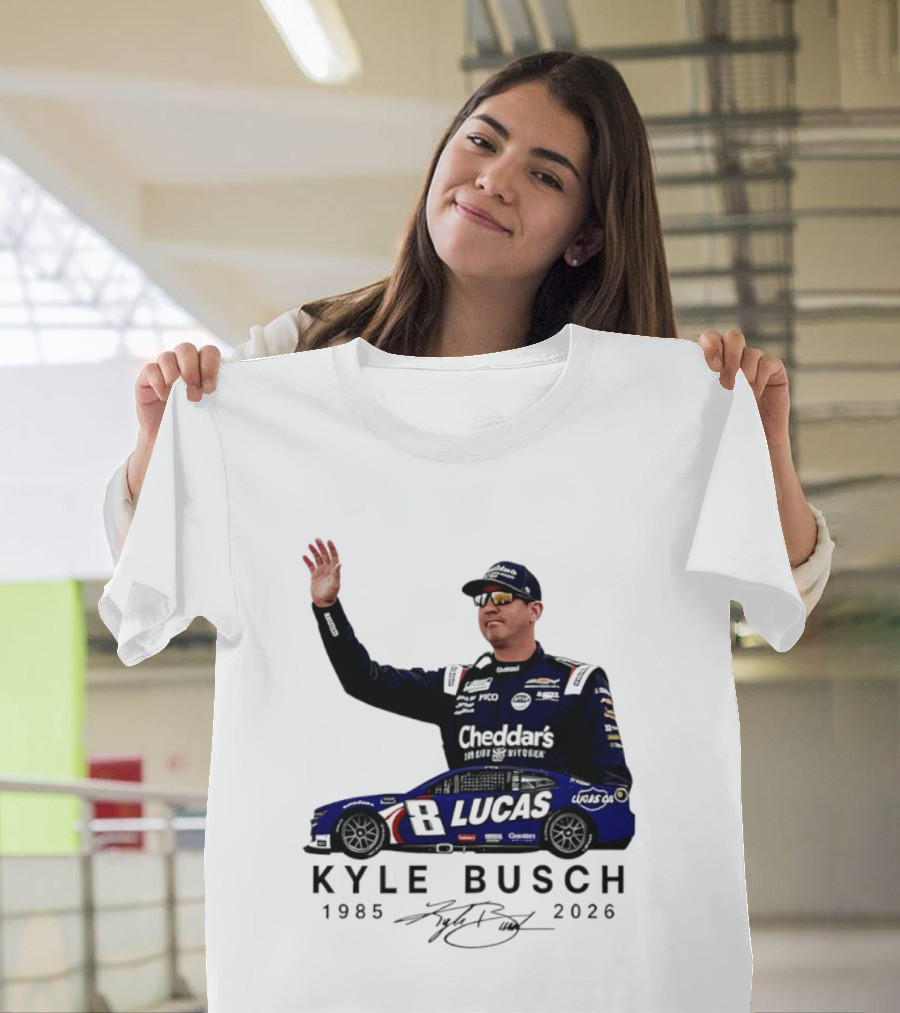 Kyle Busch Rowdy 1985 2026 Cheddars Lucas Racing 8 T-Shirt