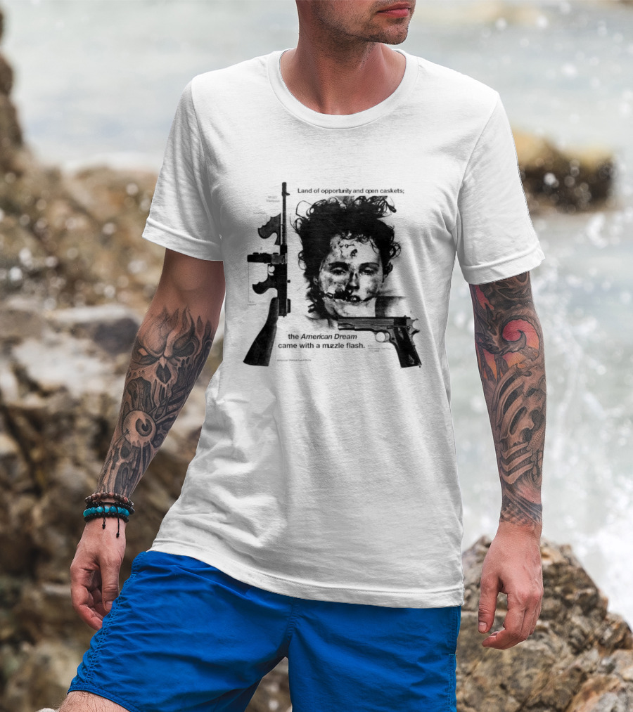 Land Of Opportunity Open Caskets American Dream Muzzle Flash T-Shirt