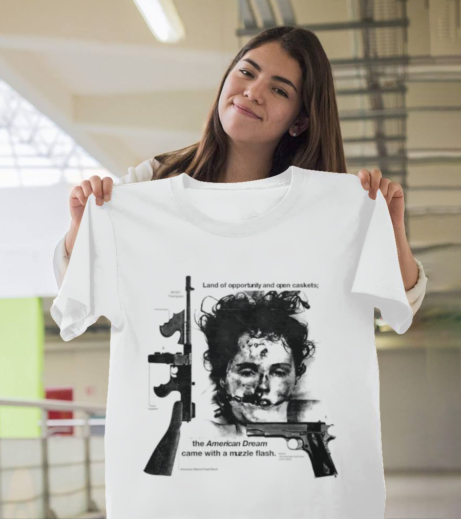 Land Of Opportunity Open Caskets American Dream Muzzle Flash T-Shirt
