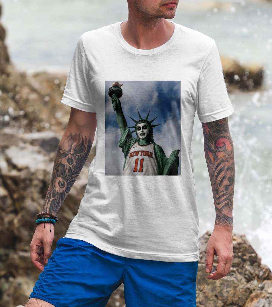 New York 11 Statue Of Liberty Joker Mashup T-Shirt