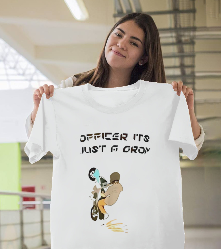 Officer It's Just A Grom Motorcycle Stunt Racing T-Shirt