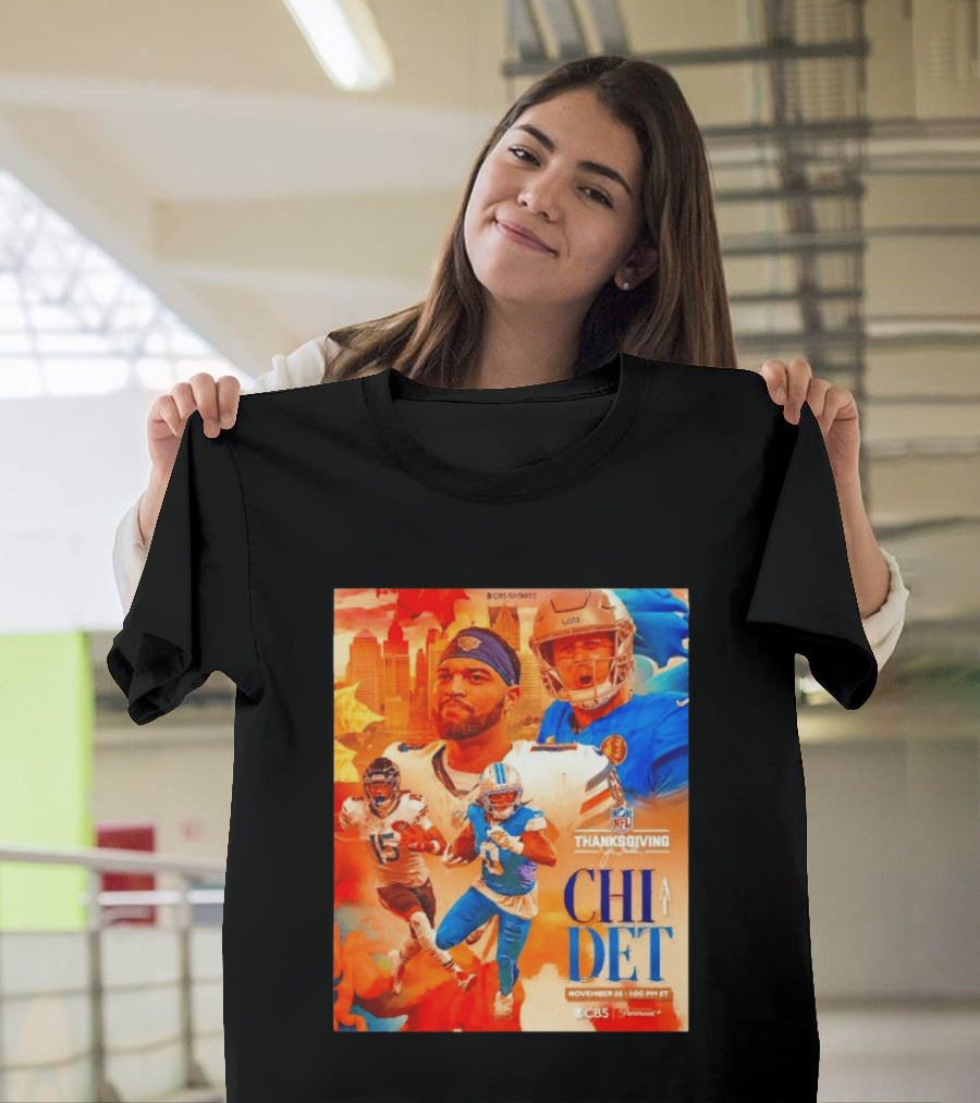 NFL Thanksgiving Day Game Chicago Bears Vs Detroit Lions Nov 26 CBS Sports T-Shirt