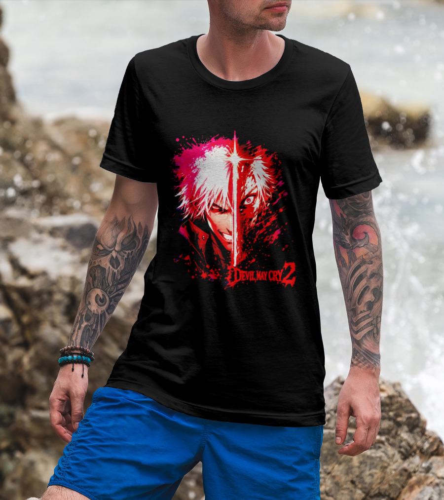 Devil May Cry 2 Dante Half Face Split T-Shirt