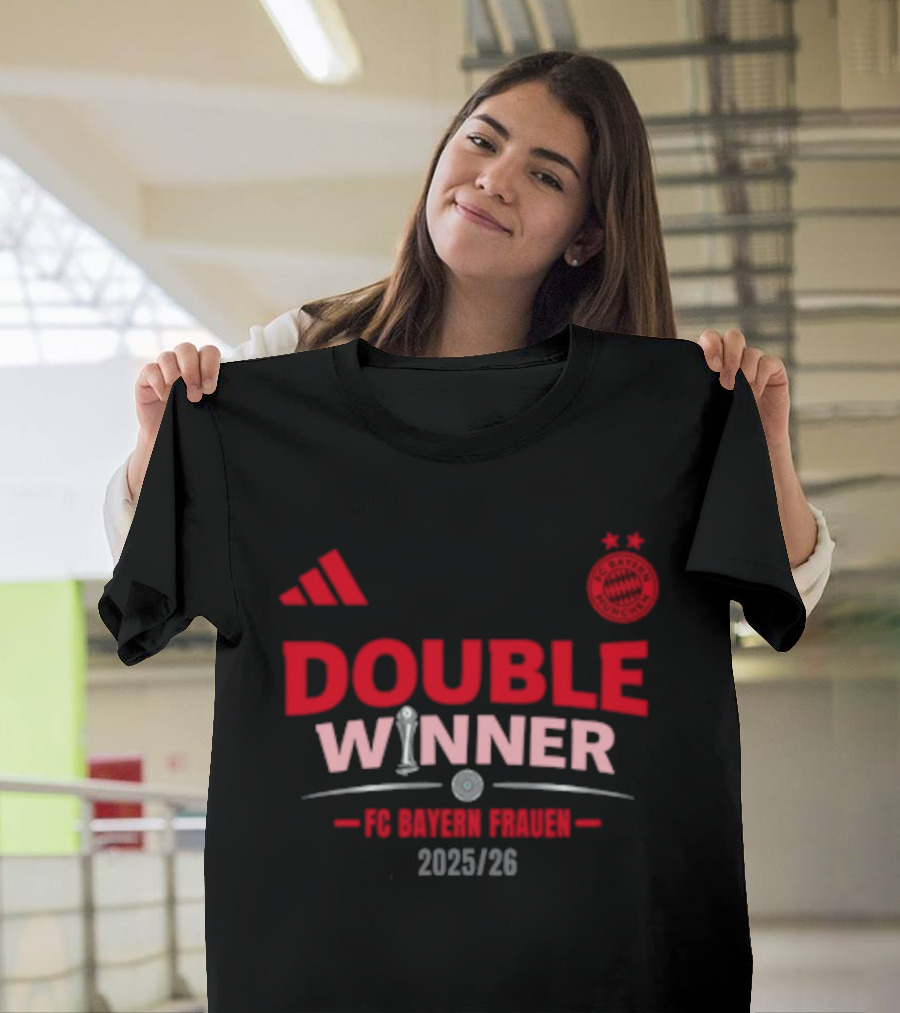 Double Winner FC Bayern Frauen 2025 26 Bundesliga Champions T-Shirt