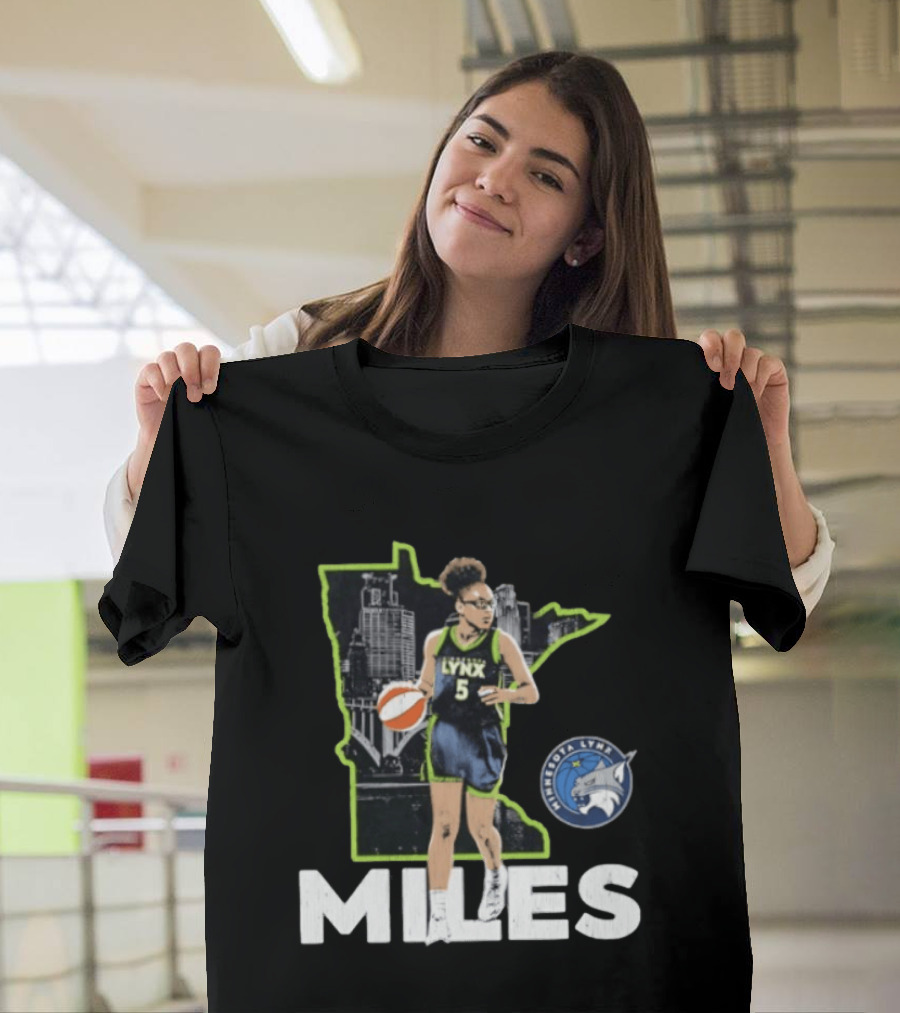 Minnesota Lynx Olivia Miles Basketball Skyline Map T-Shirt