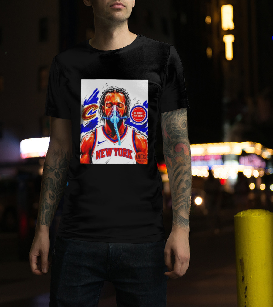 New York Knicks Jalen Brunson Vs Detroit Pistons Cleveland Cavaliers Matchup Knicks Mexico T-Shirt