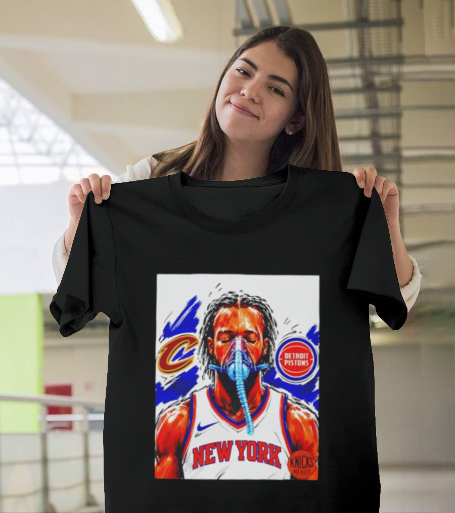 New York Knicks Jalen Brunson Vs Detroit Pistons Cleveland Cavaliers Matchup Knicks Mexico T-Shirt