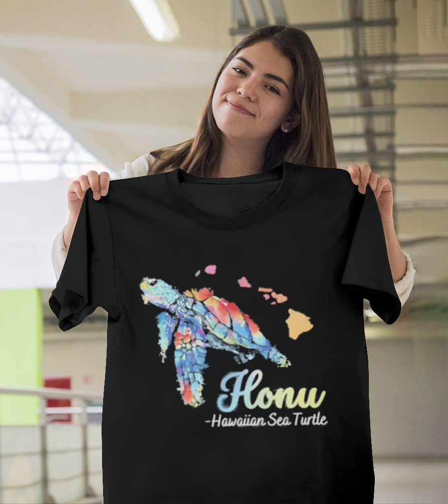 Honu Hawaiian Sea Turtle Watercolor T-Shirt