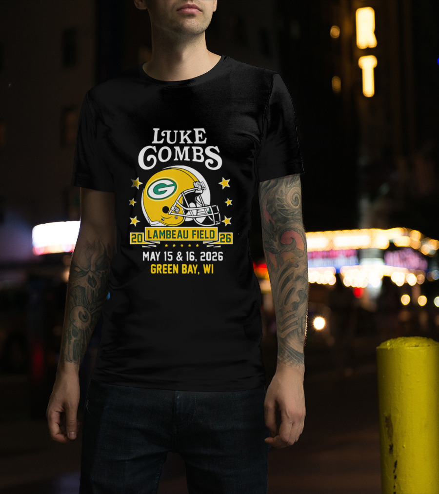 Luke Combs Green Bay Packers Tour 2026 Lambeau Field May 15 16 Green Bay WI T-Shirt