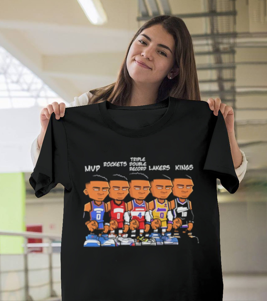 Thunder MVP Rockets Triple Double Record Lakers Kings Westbrook Career T-Shirt