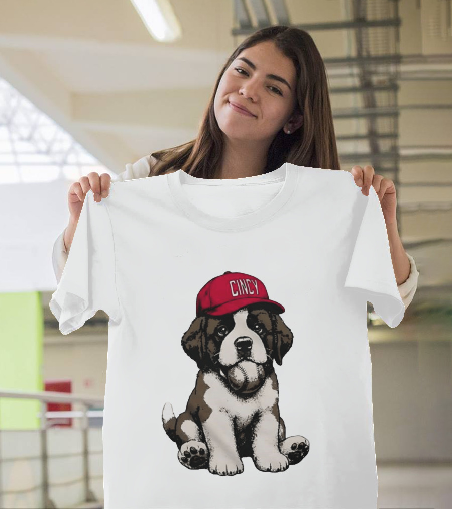 Cincinnati Reds Cincy Puppy Baseball Hat T-Shirt