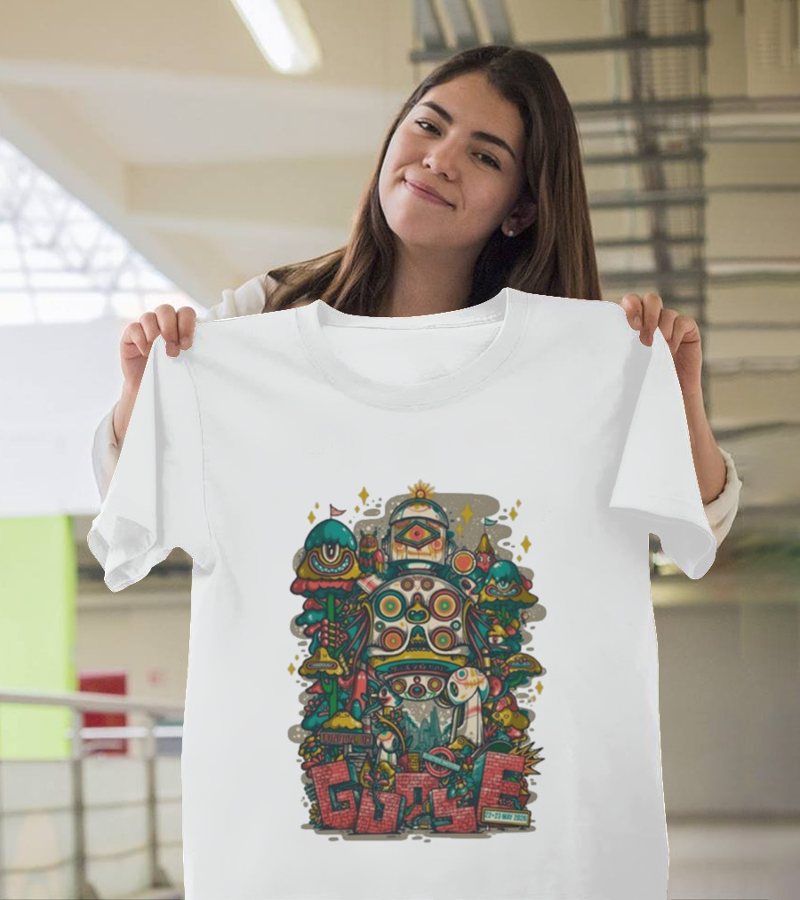 Goose London UK Tour May 22 23 2026 Psychedelic Robot Mushroom T-Shirt