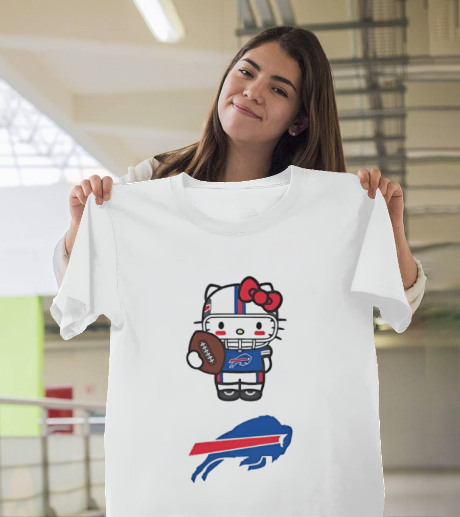 Hello Kitty Buffalo Bills Football Player Team T-Shirt