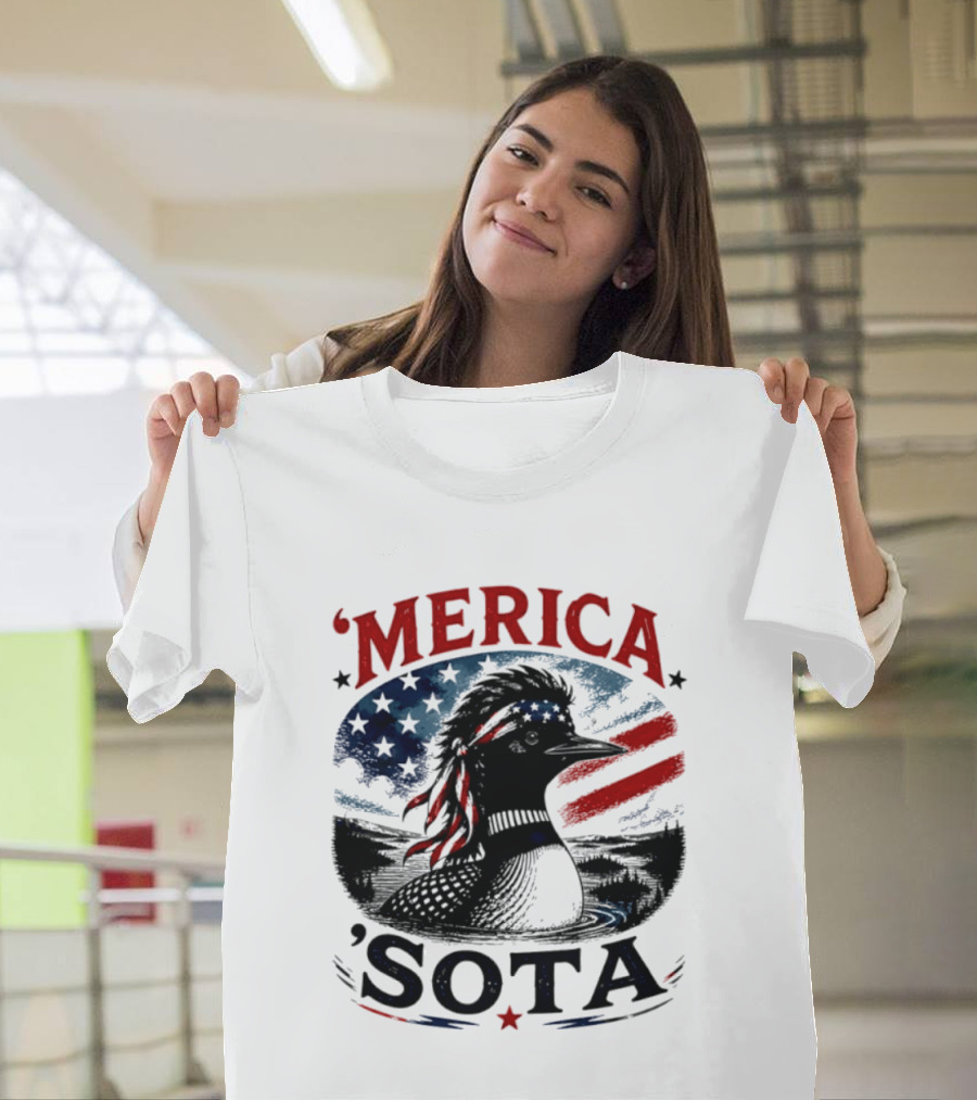 Merica 'Sota Loon Stars Stripes American Flag T-Shirt