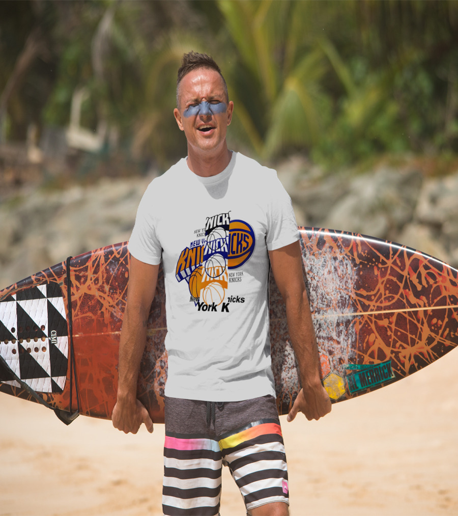 New York Knicks Basketball Collage Fragmented T-Shirt